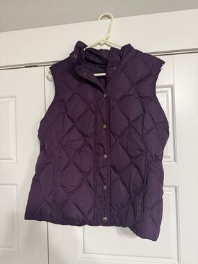 Lands' End Women's Quilted Puffer Vest in Deep Purple